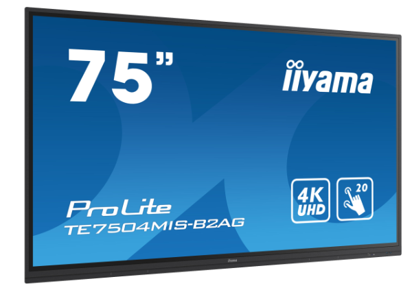 iiyama ProLite TE7504MIS-B2AG - 75" Diagonal Class LCD display with LED backlight - interactive digital signage - with built-in media player and touchscreen (multi touch) - Android - 4K UHD (2160p) 3840 x 2160 - black, matte