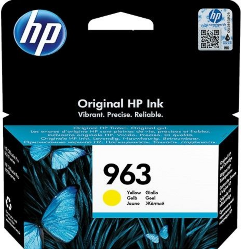 HP 963 - 10.7 ml - yellow - original - Officejet - ink cartridge - for Officejet 9012, Officejet Pro 90XX