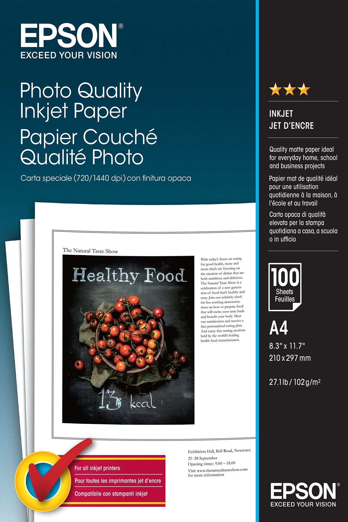 PAPEL EPSON CALIDAD FOTOGRÁFICO A4 100FLS #PROMO VÁLIDA EN STOCK EXISTENTE