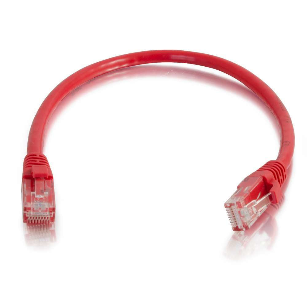 C2G Cat6 Booted Unshielded (UTP) Network Patch Cable - Patch cable - RJ-45 (M) to RJ-45 (M) - 50 cm - PTNB - CAT 6 - molded, knotless, braided - red