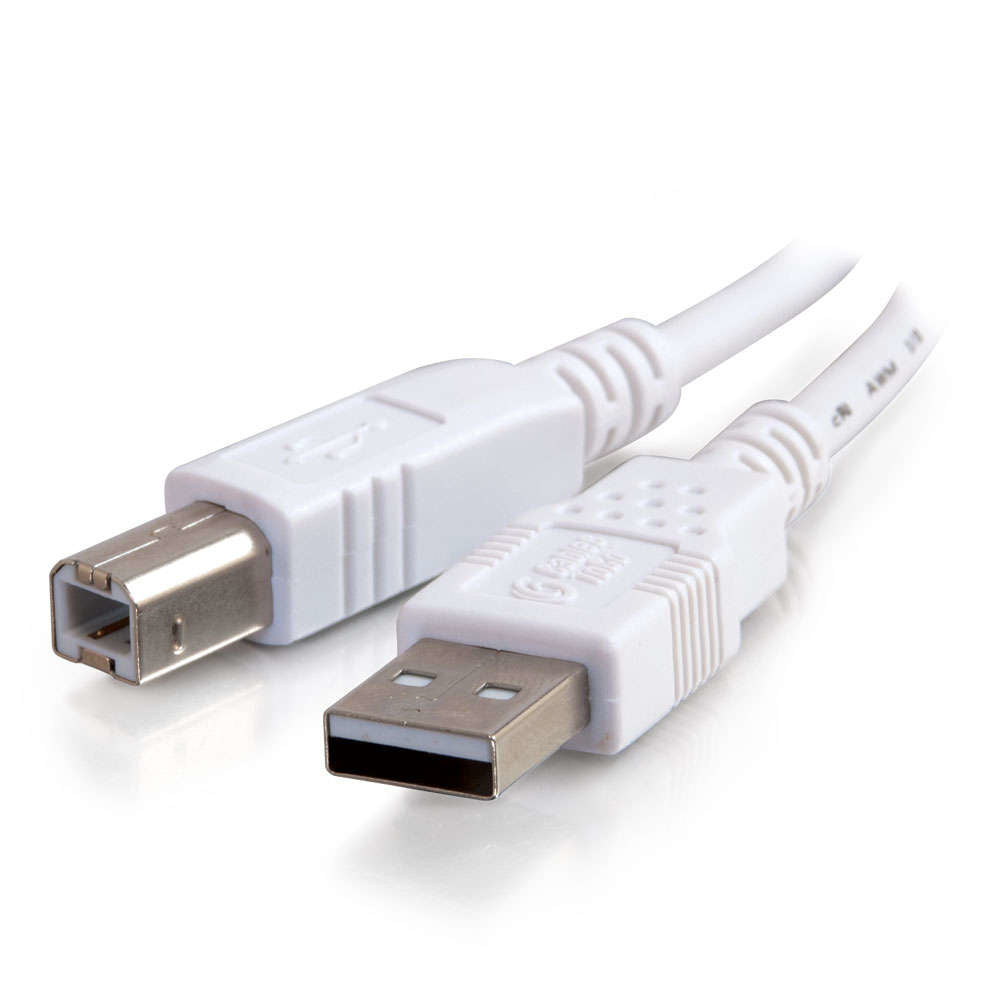 C2G - Cabo USB - USB (M) para USB Tipo B (M) - USB 2.0 - 1 m - branco