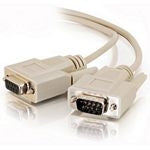 Cable de extensión C2G - Cable de extensión serie - DB-9 (M) a DB-9 (F) - 2 m - moldeado, tornillos de mariposa - beige