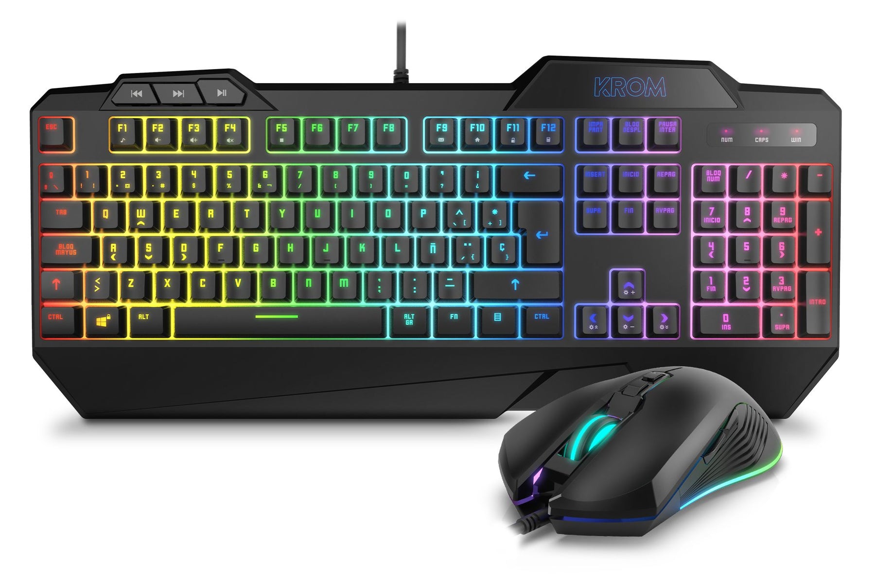 Teclado NOX Krom Krusher SEMI-MECHANICAL RGB COMBO