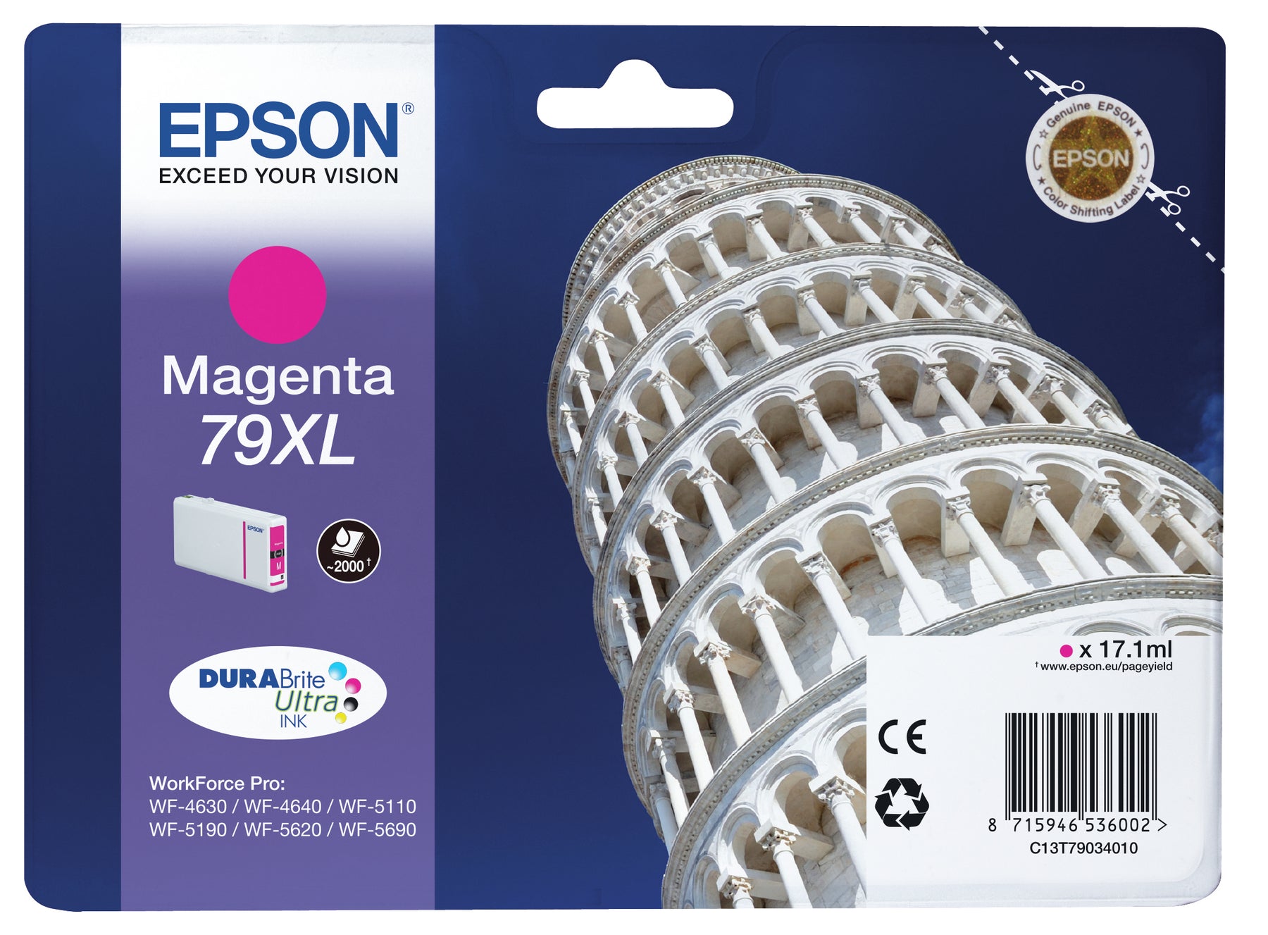 EPSON INK MAGENTA XL 2000p WF-5620DWF/4630DWF/4640DTWF/5110DW/5690DWF/5190D