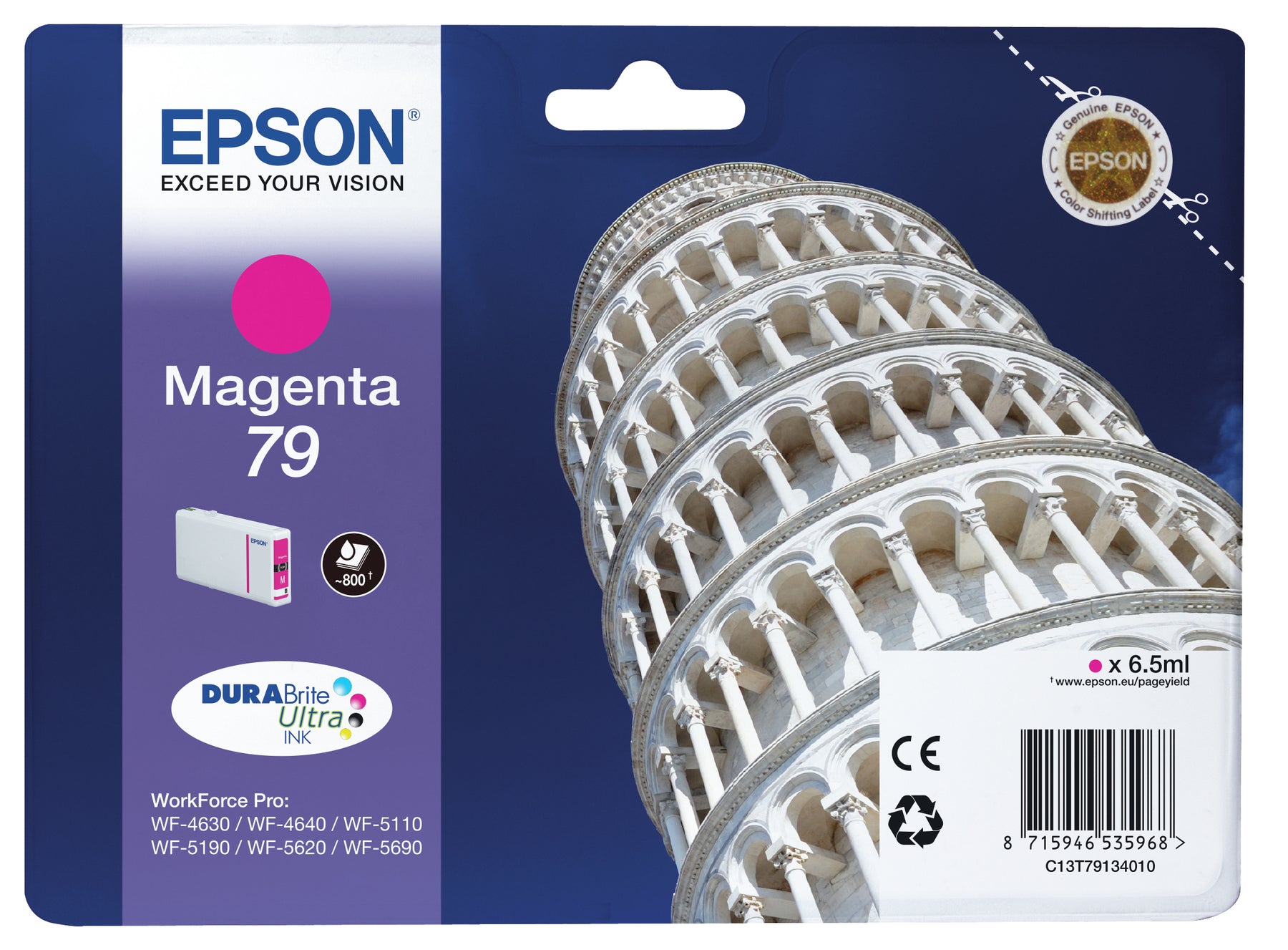 TINTA EPSON MAGENTA L 800p WF-5620DWF/4630DWF/4640DTWF/5110DW/5690DWF/5190DW