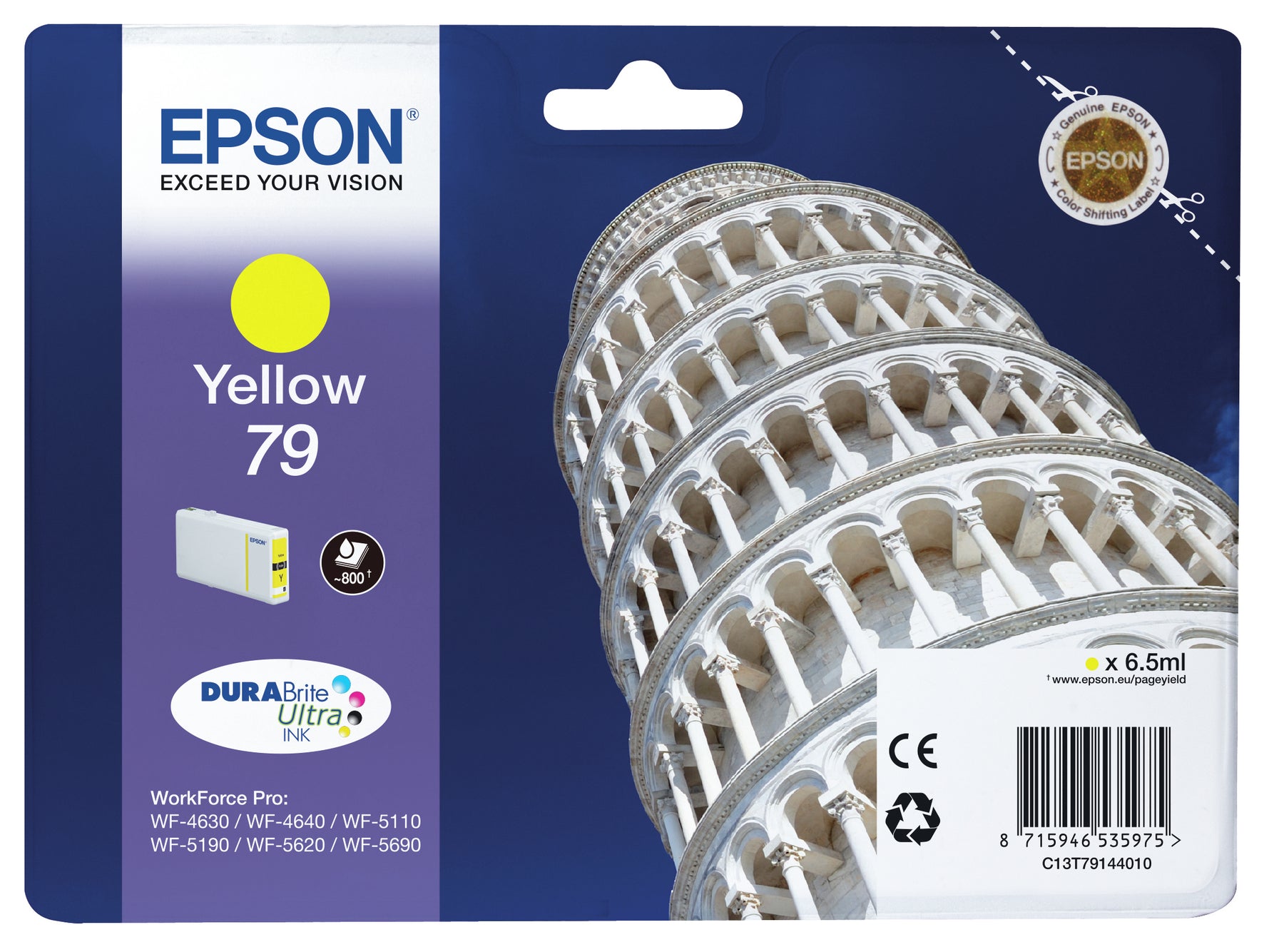 CARTUCHO AMARILLO EPSON L 800p WF-5620DWF/4630DWF/4640DTWF/5110DW/5690DWF/5190DW
