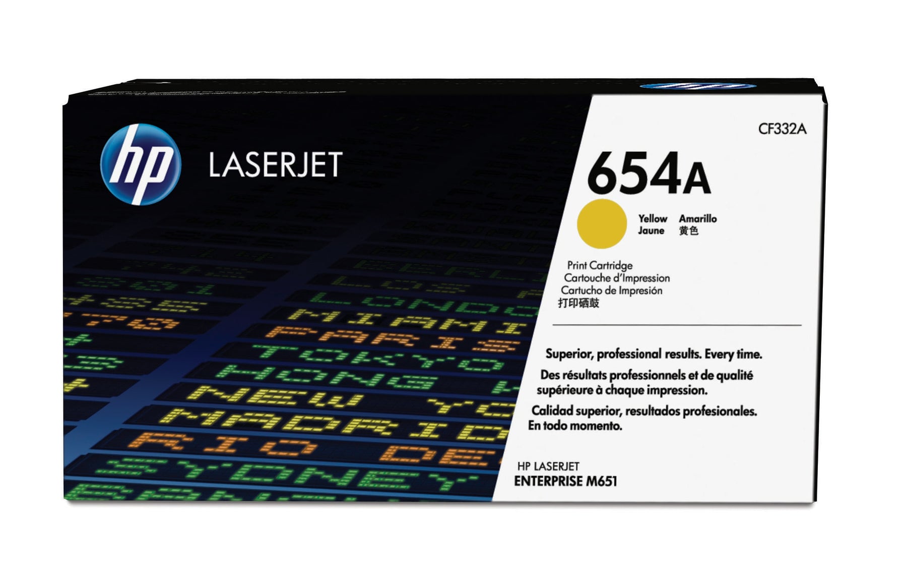 HP 654A - Amarelo - original - LaserJet - cartucho de toner (CF332A) - para Color LaserJet Enterprise M651dn, M651n, M651xh, Color LaserJet Managed M651dnm, M651xhm