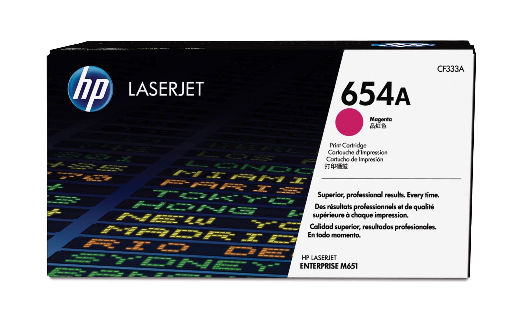 HP 654A - Magenta - original - LaserJet - cartucho de toner (CF333A) - para Color LaserJet Enterprise M651dn, M651n, M651xh, Color LaserJet Managed M651dnm, M651xhm
