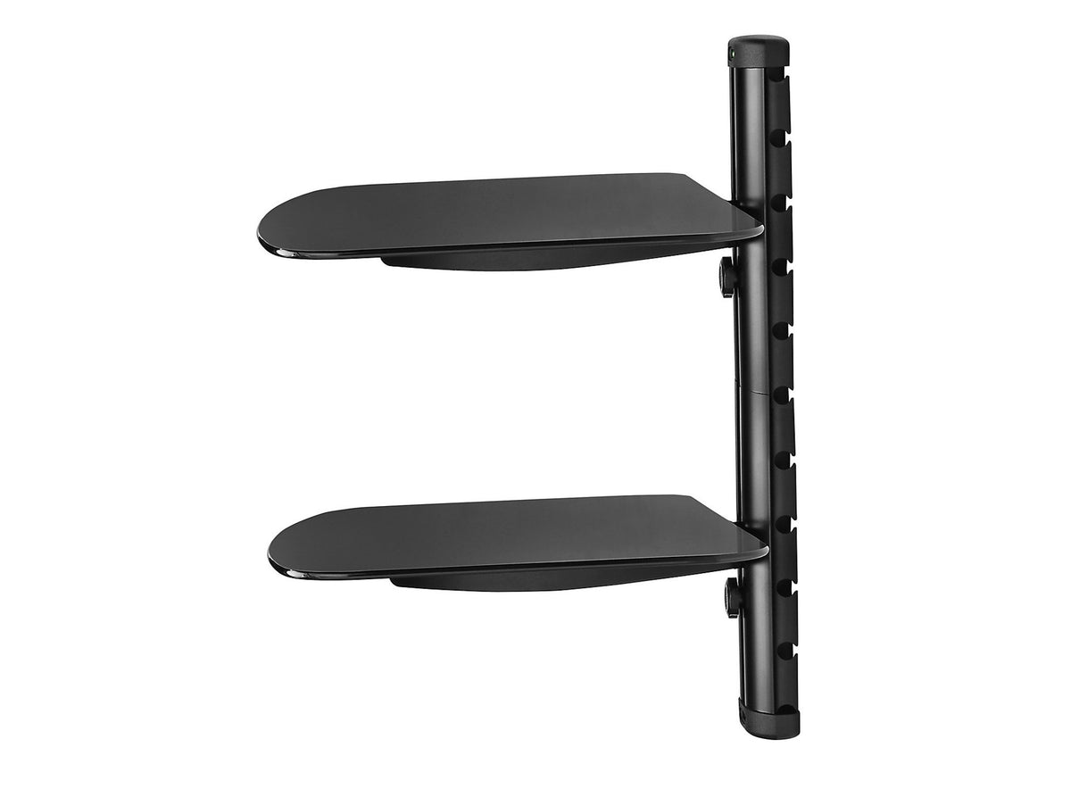 Peerless ACCSH300 - Componente de montaje (estante de pared doble) - para reproductor de DVD / consola de juegos - vidrio templado - negro