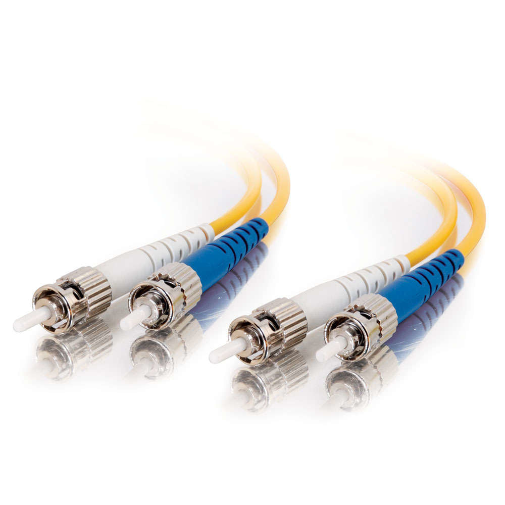 C2G ST-ST 9/125 OS1 Duplex Singlemode PVC Fiber Optic Cable (LSZH) - Cabo de rede - monomodo ST (M) para monomodo ST (M) - 15 m - fibra óptica - duplex - 9 / 125 microns - OS1 - sem halogéneo - amarelo