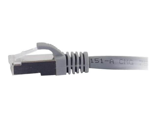 Cable de conexión de red C2G Cat6a blindado (STP) - Cable de conexión - RJ-45(M) a RJ-45(M) - 15 m - PTB - CAT 6a - moldeado, sin nudos, trenzado - gris (89923)
