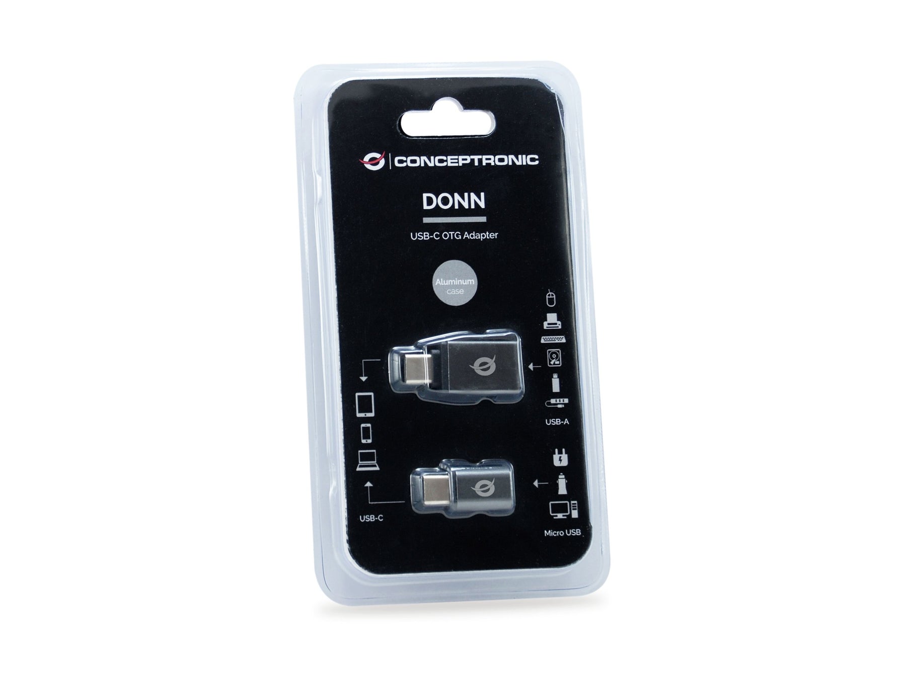 Adaptador CONCEPTRONIC DONN04G USB-C OTG 2-Pack, USB-C to A & USB-C to Micro USB