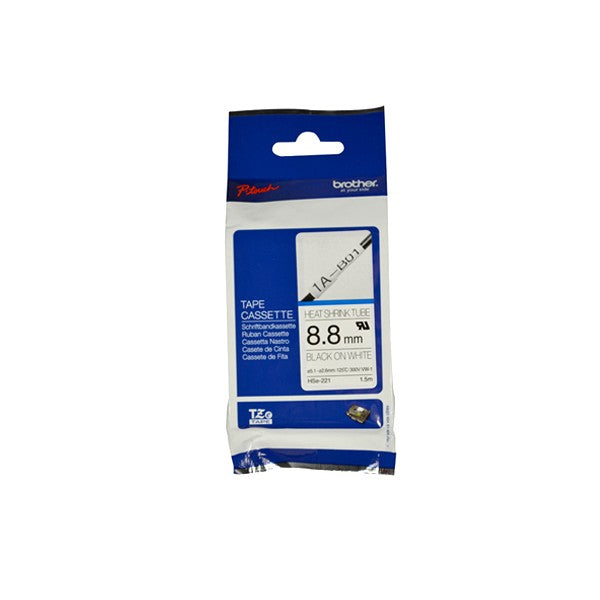 Brother HSe-221 - Black on white - Roll (0.88 cm x 1.5 m) 1 tube roll(s) - for P-Touch PT-D600, D800, E500, E550, E800, H101, P750, P900, P950, P-Touch EDGE PT-P750