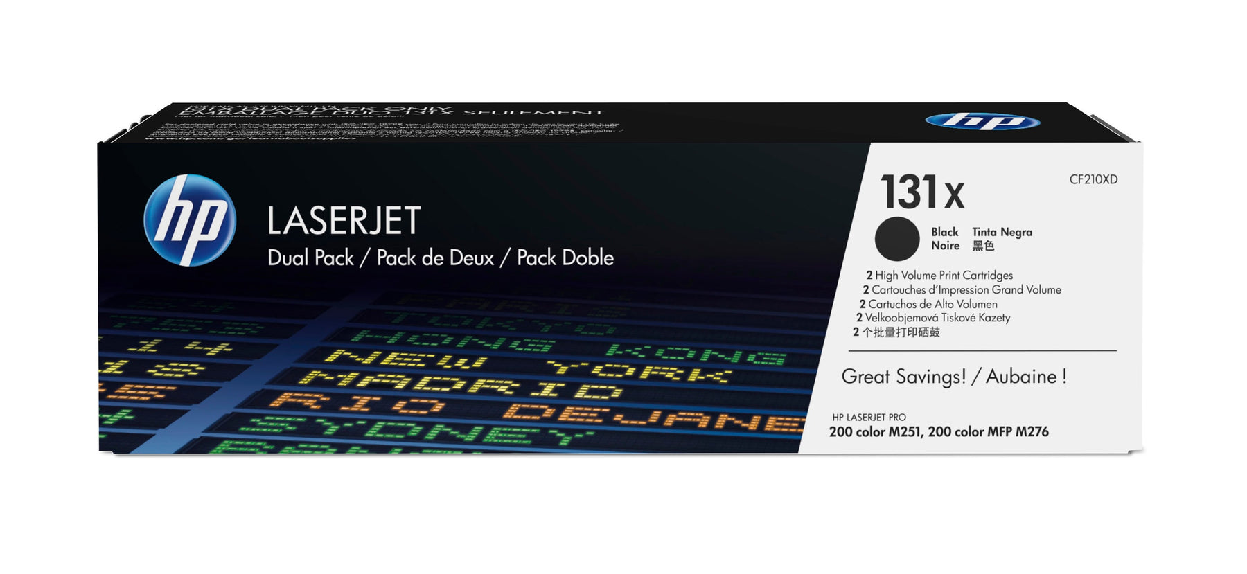 HP 131x - Pack de 2 - preto - original - LaserJet - cartucho de toner (CF210XD) - para LaserJet Pro 200 M251n, 200 M251nw, MFP M276n, MFP M276nw