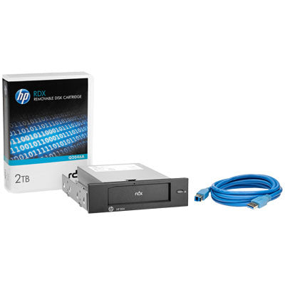 Sistema de copia de seguridad con disco extraíble HPE RDX - Unidad de disco - Cartucho RDX - SuperSpeed USB 3.0 - Interno - 5,25" - con cartucho de 2 TB