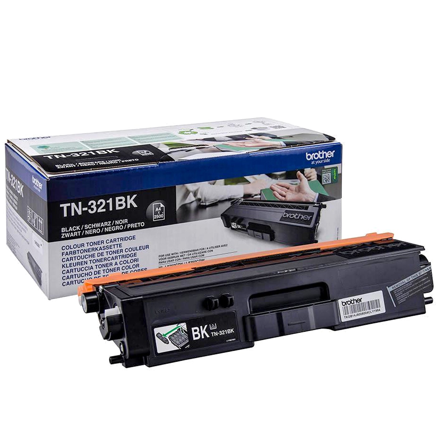 Brother TN321BK - Black - original - toner cartridge - for Brother DCP-L8400, DCP-L8450, HL-L8250, HL-L8350, MFC-L8650, MFC-L8850