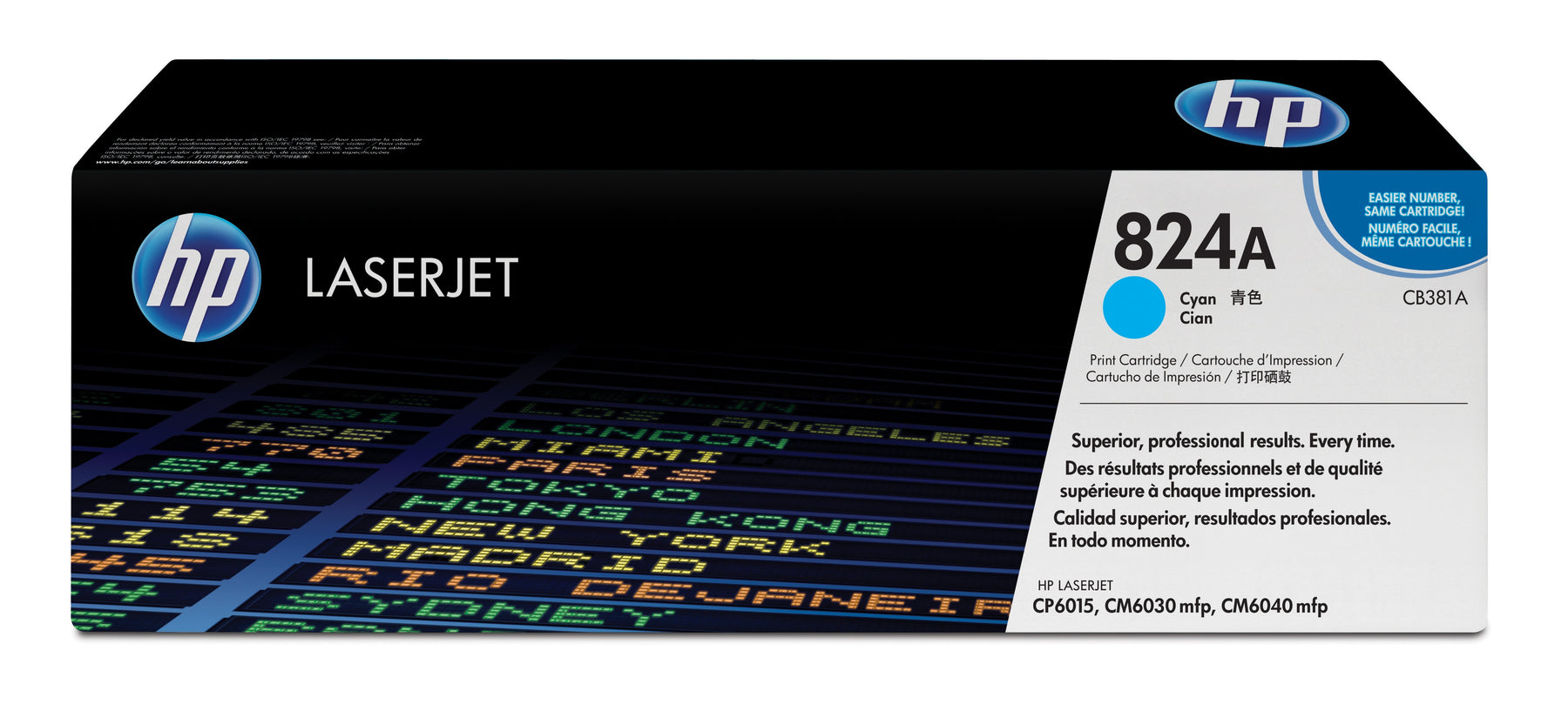 HP 824A - Azul cyan - original - LaserJet - cartucho de toner (CB381A) - para Color LaserJet CM6030, CM6040, CP6015