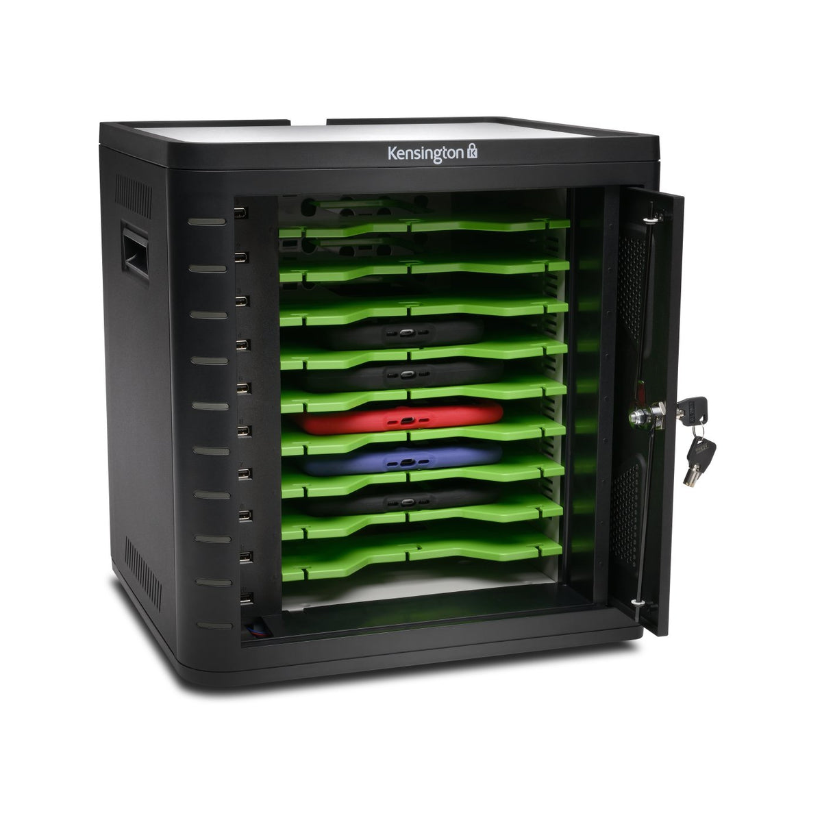 Kensington Charge & Sync Cabinet, Universal Tablet - Unidade gabinete - para 10 tablets - preto