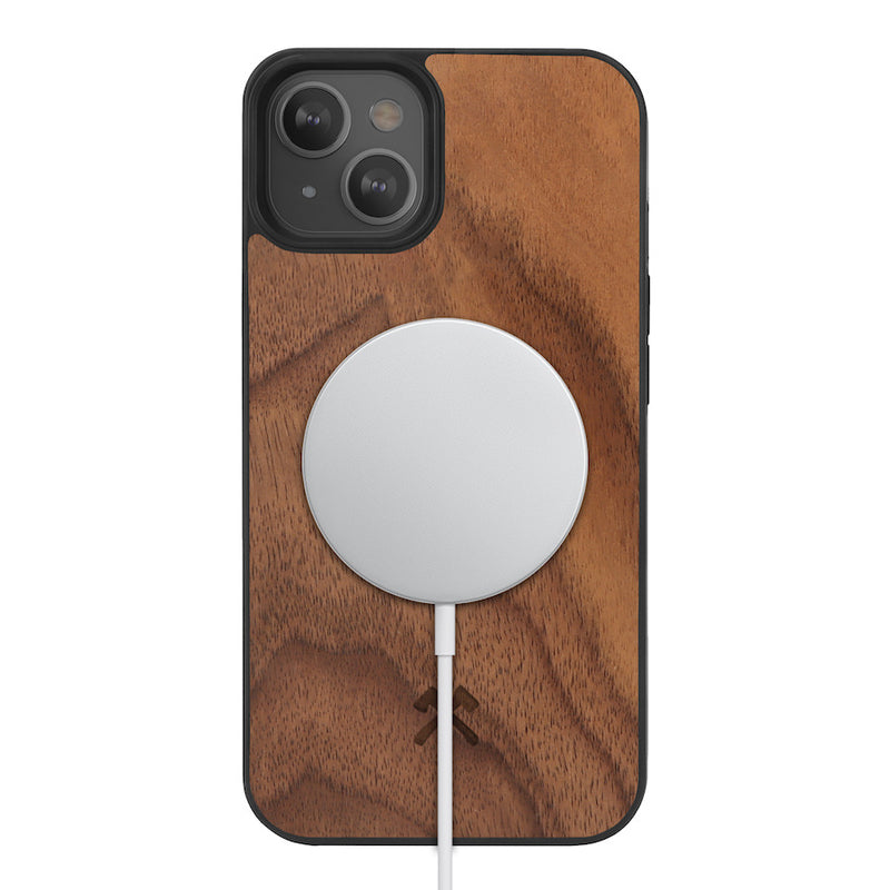 Magsafe WOODCESSORIES Walnut/Black TPU Softcase Bumper Case for iphone 13/13 Pro Max