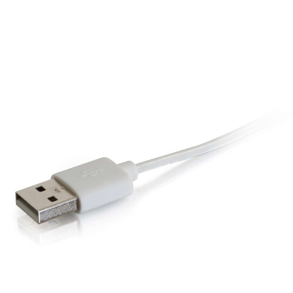 C2G USB A Male to Lightning Male Sync and Charging Cable - Cabo Lightning - Lightning macho para USB macho - 1 m - branco - para Apple iPad/iPhone/iPod (Lightning)