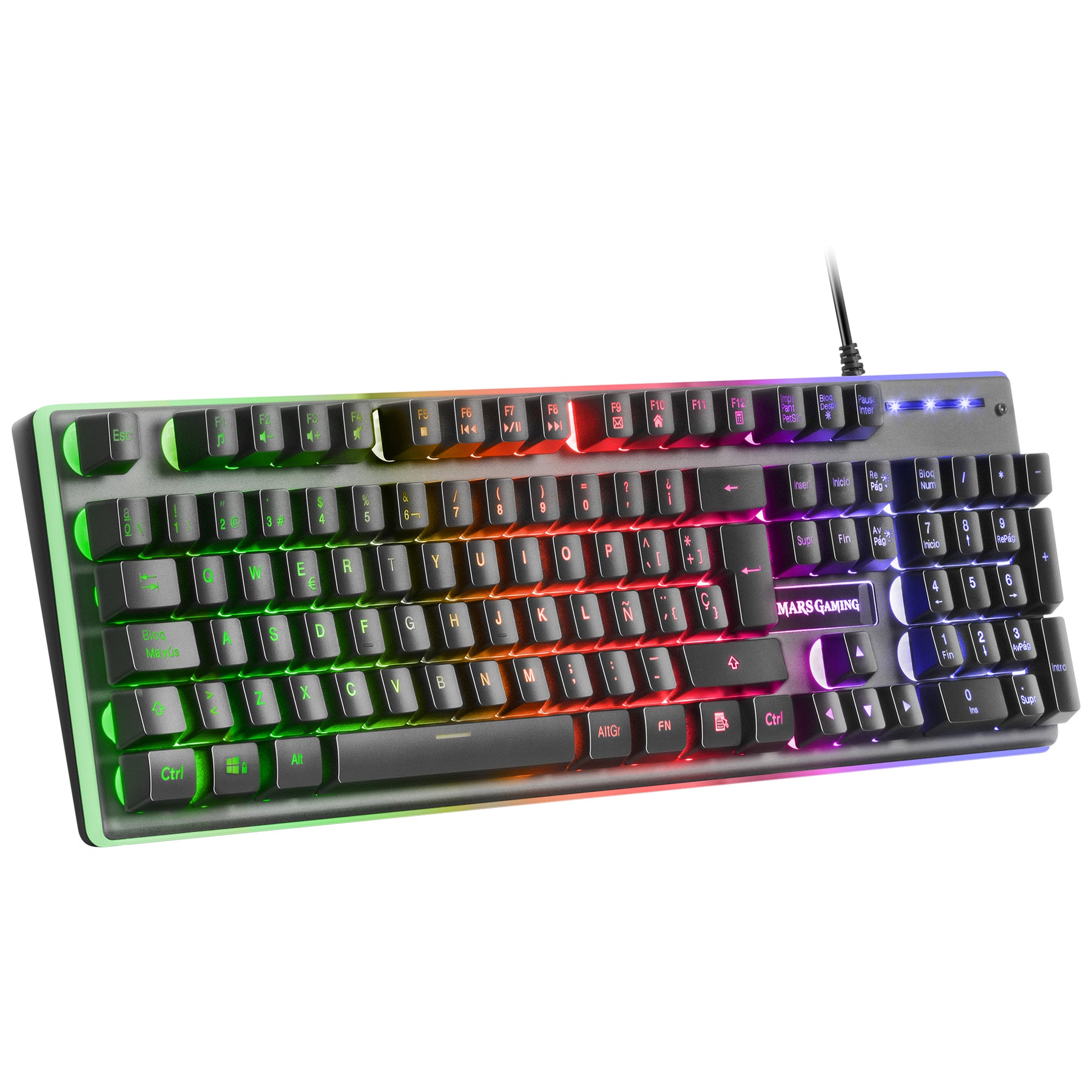 TECLADO MARSGAMING MK220 RGB RAINBOW H-MECH, ALUMINIO, EDGE LIGHT, INGLÉS