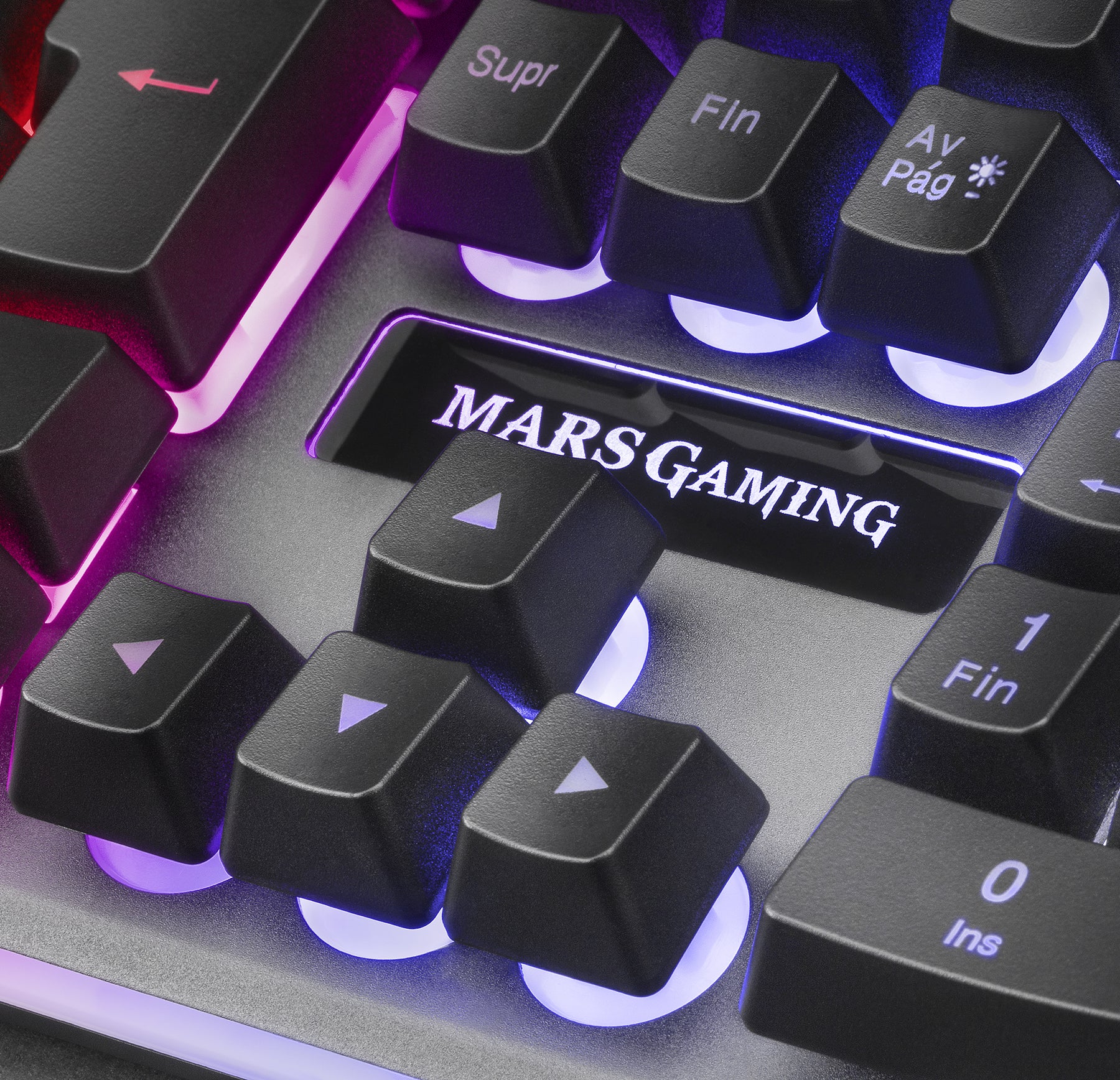 TECLADO MARSGAMING MK220 RGB RAINBOW H-MECH, ALUMINIO, EDGE LIGHT, INGLÉS