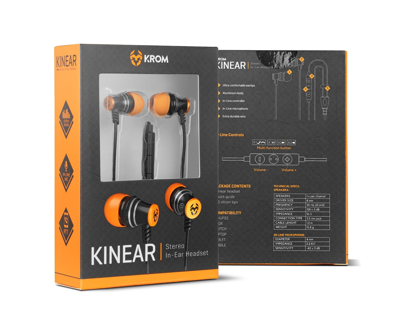 Auricular Nox Krom Kinear Stereo In-ear Headset