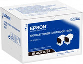 Epson - Pack of 2 - Black - Original - Toner Cartridge - for Epson AL-C300, AcuLaser C3000, WorkForce AL-C300