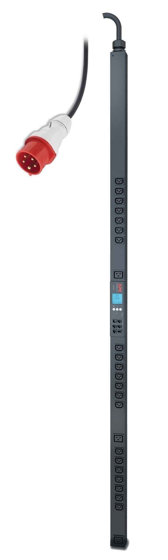APC Metered-by-Outlet Rack PDU 2G - Unidade de distribuição de potência (montável em bastidor) - AC 400 V - 3 fases - RS-232 - conectores de saída: 24 - 0U - preto - para P/N: SMX1000C, SMX1500RM2UC, SMX1500RM2UCNC, SMX750C, SMX750CNC, SRT5KRMXLW-TW