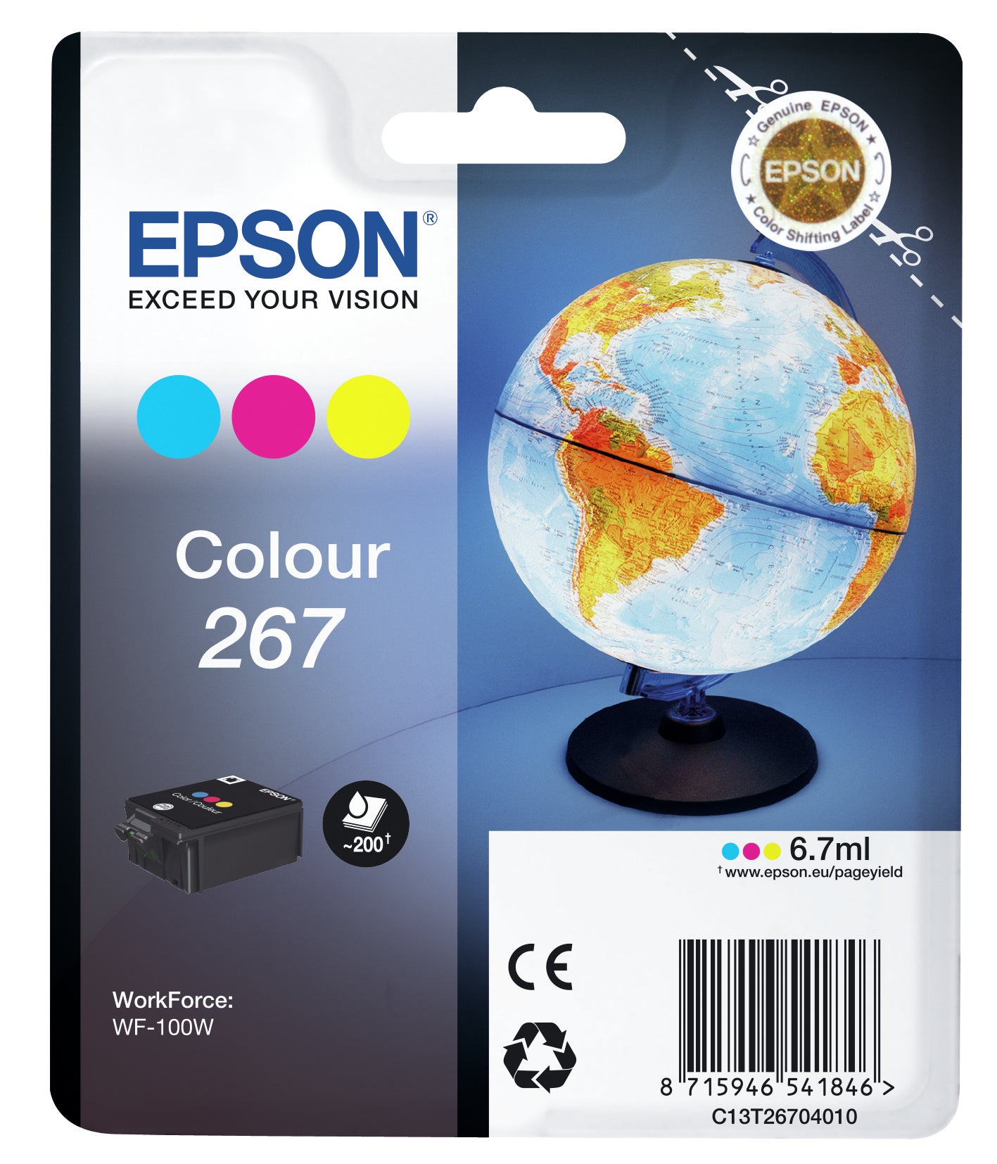 EPSON INK PACK 3 COLORS 267 WF-100/110