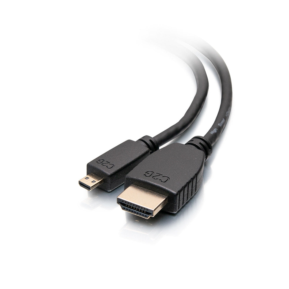 C2G 3ft High Speed HDMI to HDMI Micro Cable with Ethernet - Cable HDMI con Ethernet - micro HDMI male to HDMI male - 91.4 cm - shielded - black