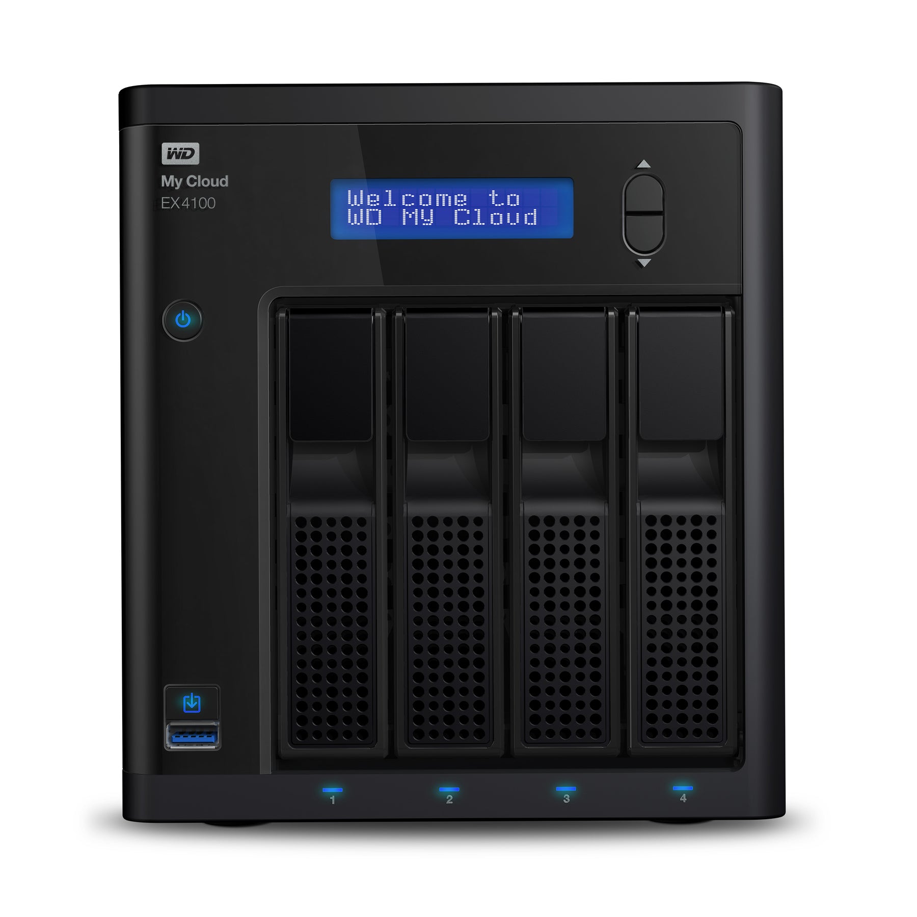 WD My Cloud EX4100 WDBWZE0080KBK - NAS Server - 4 bays - 8 TB - HDD 4 TB x 2 - RAID (hard disk expansion) 0, 1, 5, 10, JBOD, 5 hot spare - RAM 2 GB - Gigabit Ethernet - iSCSI assistance
