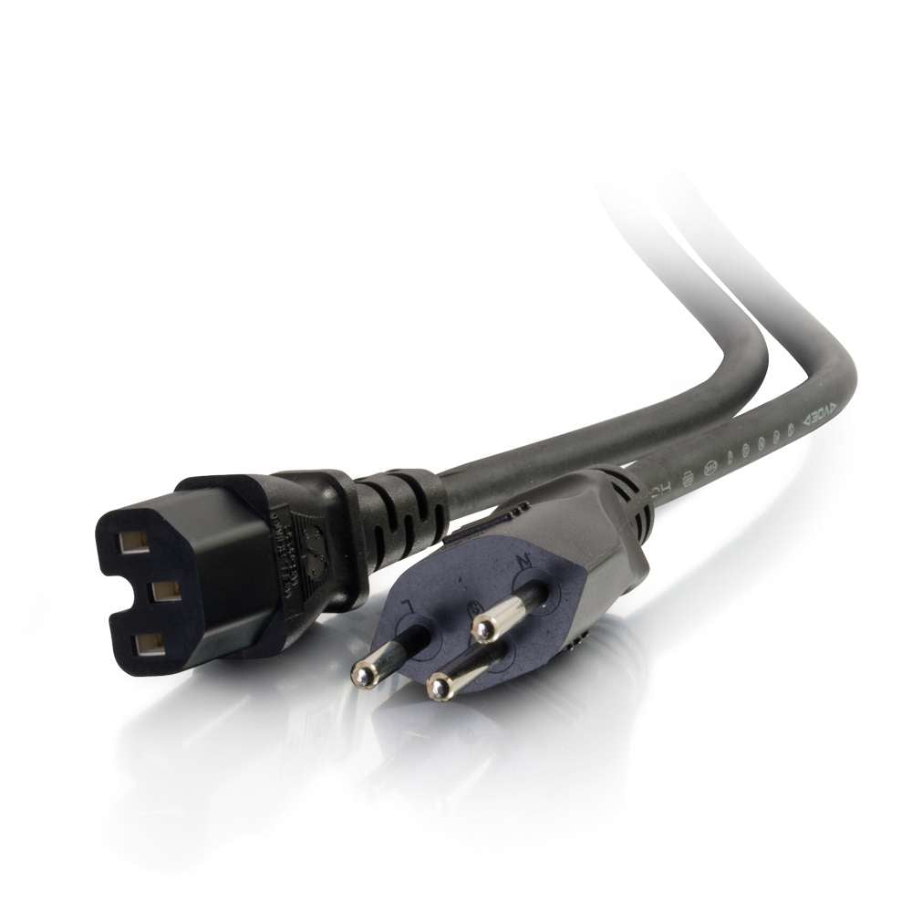 C2G 250 Volt Hot Condition Swiss Power Cord - Cabo de alimentação - IEC 60320 C15 para SEV 1011 (M) - AC 250 V - 2 m - moldado - preto - Suíça