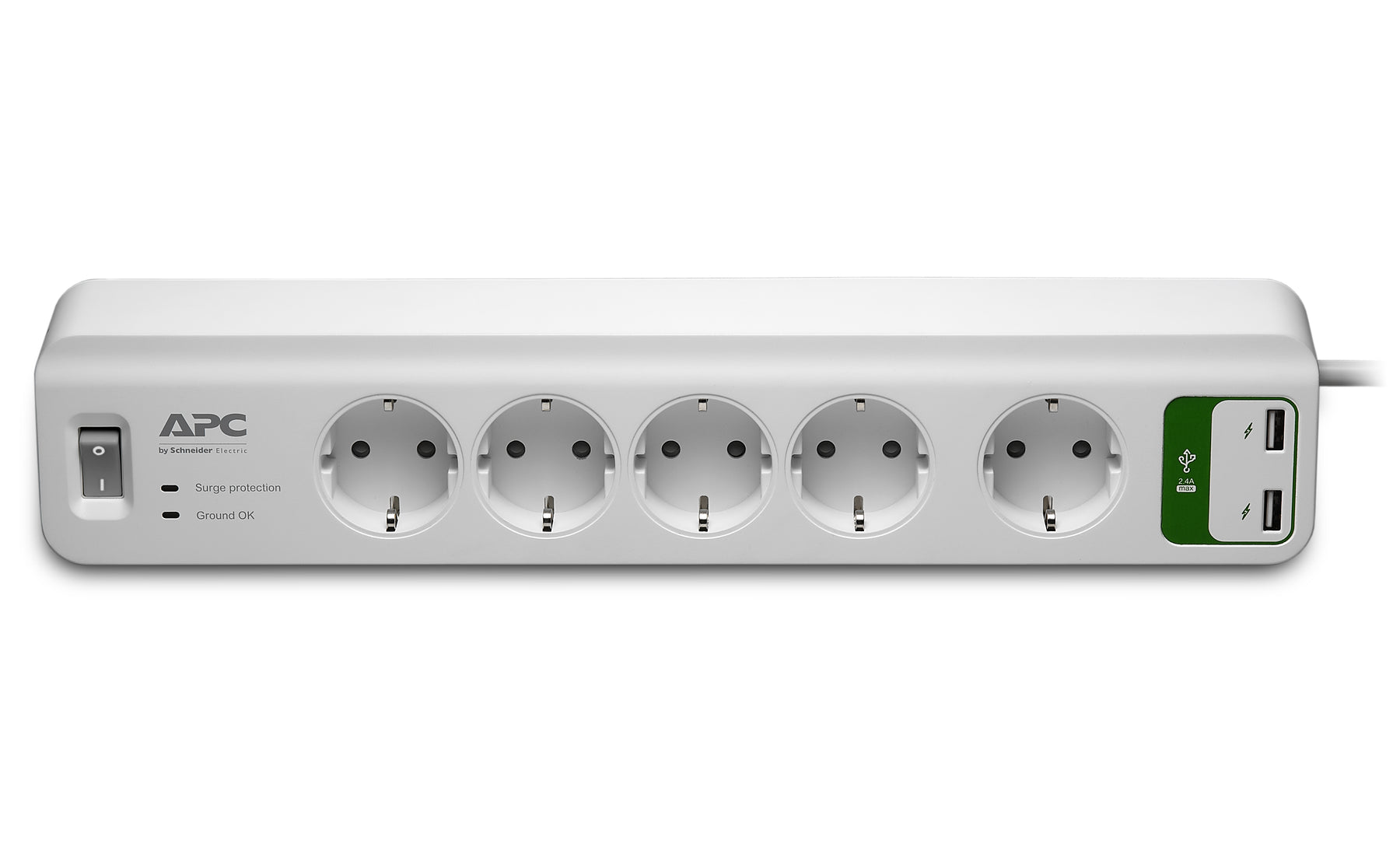 DISPARADOR DE SOBRETENSIONES ESSENTIAL DE APC 5 TOMAS CON 5V 230V 2 PUERTOS USB ALEMANIA#PROMO #BLAC