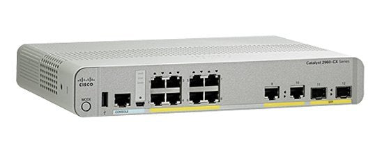 Cisco Catalyst 2960CX-8TC-L - Switch - Admin - 8 x 10/100/1000 + 2 x SFP + 2 x 10/100/1000 (uplink) - desktop, rail mountable, DIN rail mountable, wall mountable