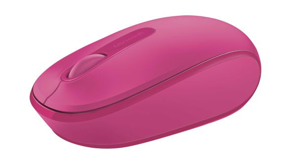 Microsoft Wireless Mobile Mouse 1850 - Mouse - right- and left-handed - optical - 3 buttons - wireless - 2.4 GHz - USB wireless receiver - magenta