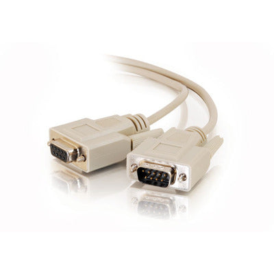 C2G - Serial Extension Cable - DB-9 (M) to DB-9 (F) - 0.3 m - molded, thumbscrews - beige
