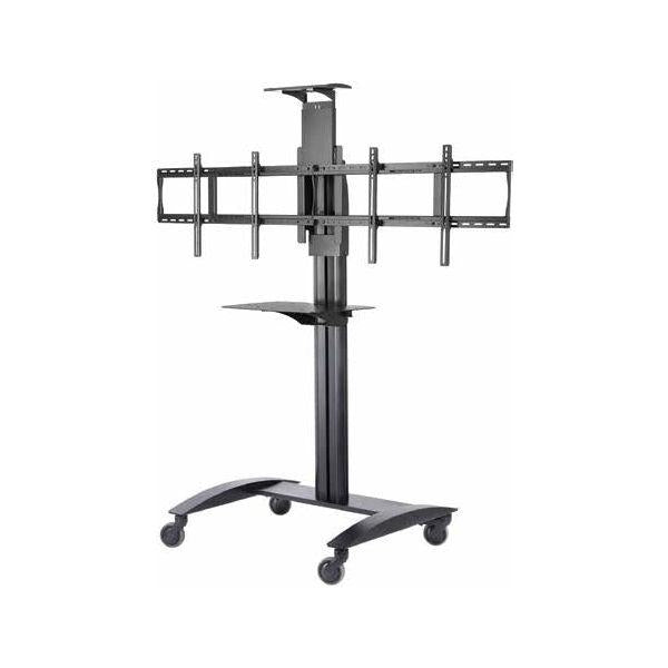 Peerless SmartMount SR555M - Carrinho - para 2 ecrãs LCD/câmara - alumínio - preto - tamanho de tela: 40"-65" - Compatível com TAA