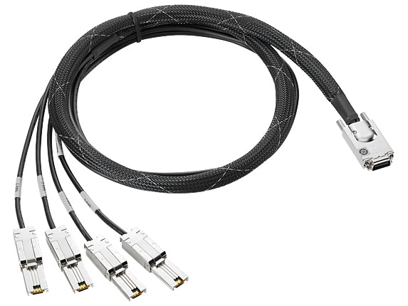 HPE Fanout Cable - External SAS Cable - 4- Lane - 4 x Mini SAS HD (SFF-8644) (M) to 4 x Mini SAS HD (SFF-8644) (M) - 2m - to Modular Smart Array 1040