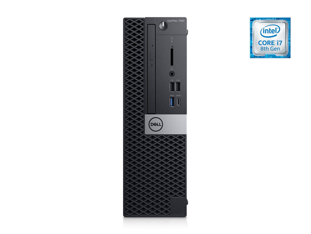 Dell OptiPlex 7060 - SFF - Core i7 8700 / 3.2 GHz - vPro - RAM 8 GB - HDD 1 TB - Grabadora de DVD - UHD Graphics 630 - GigE - Win 10 Pro 64-bit - monitor: ninguno - negro - BTP