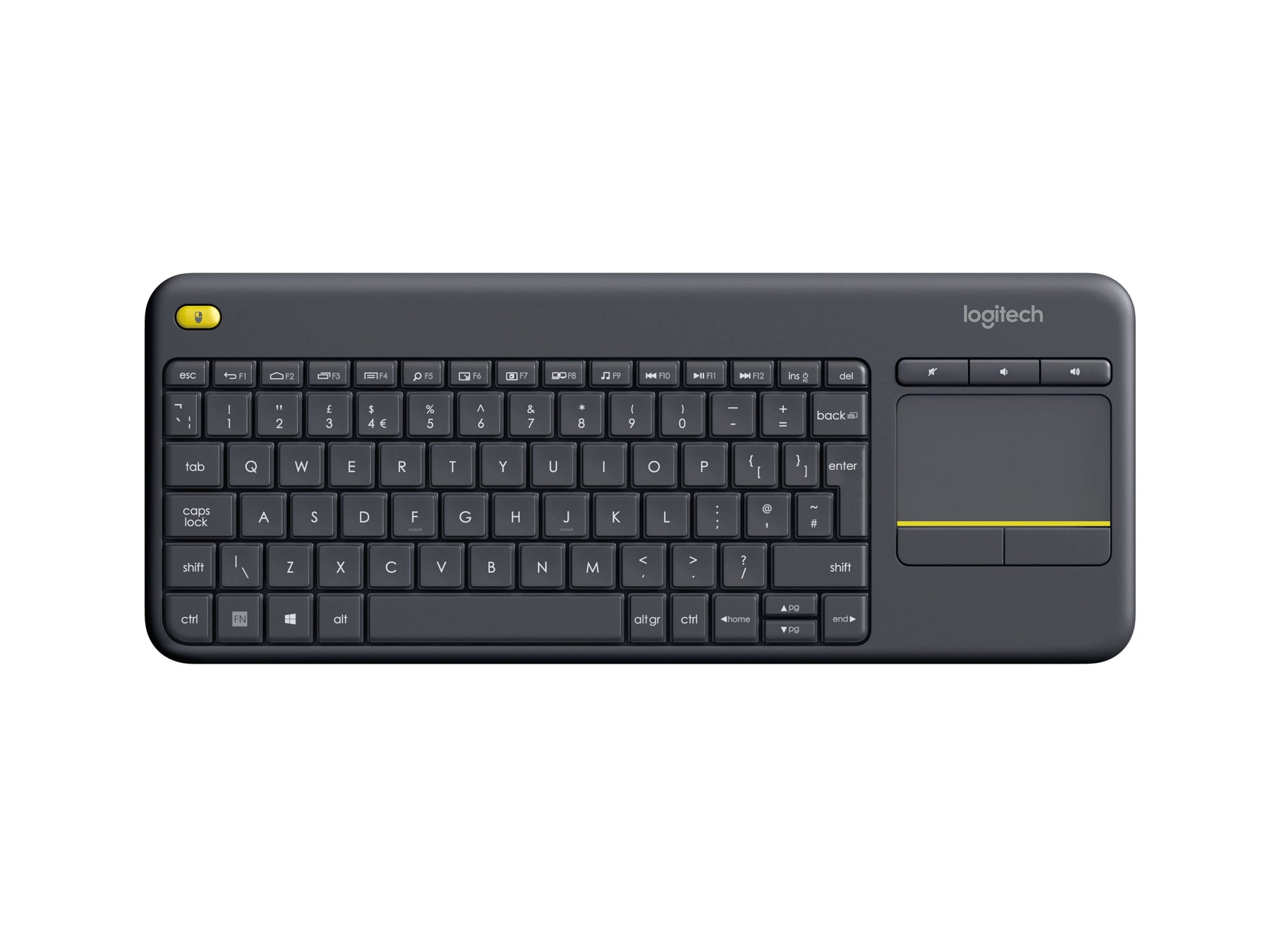 Logitech Wireless Touch Keyboard K400 Plus - Teclado - Inalámbrico - 2,4 GHz - Inglés