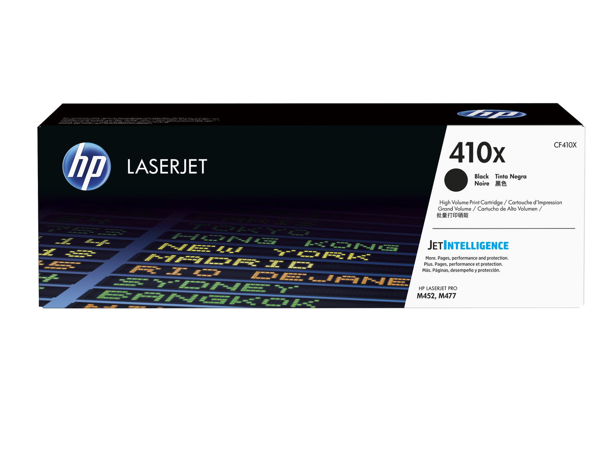HP 410X - High Yield - Black - Genuine - LaserJet - Toner Cartridge (CF410X) - for Color LaserJet Pro M452, MFP M377, MFP M477