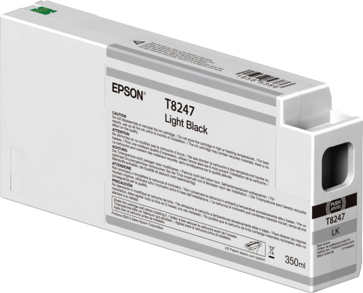 Epson T8247 - 350 ml - light black - original - ink cartridge - for SureColor SC-P6000, SC-P7000, SC-P7000V, SC-P8000, SC-P9000, SC-P9000V