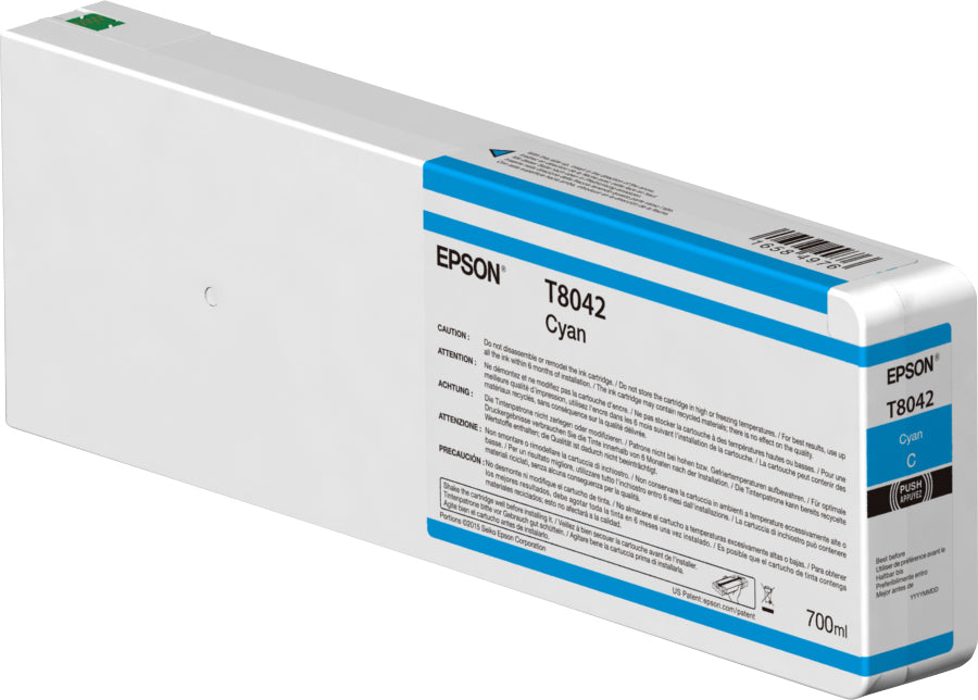 Epson T804200 - 700 ml - cyan blue - original - ink cartridge - for SureColor SC-P6000, SC-P7000, SC-P7000V, SC-P8000, SC-P9000, SC-P9000V