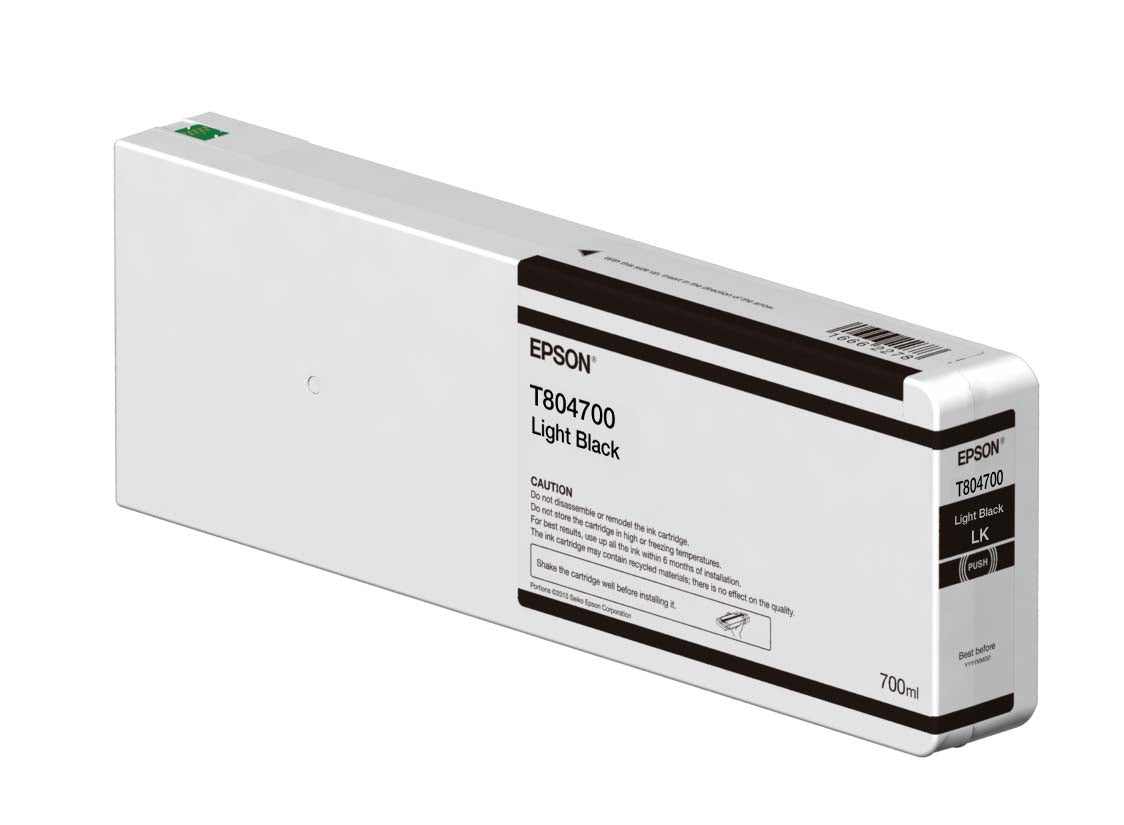 Epson T804700 - 700 ml - light black - original - ink cartridge - for SureColor SC-P6000, SC-P7000, SC-P7000V, SC-P8000, SC-P9000, SC-P9000V