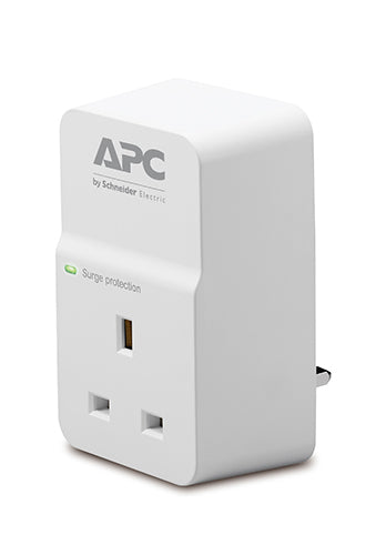 APC SurgeArrest Essential - Protector contra sobretensiones - 230 V CA - Conectores de salida: 1 - Reino Unido - Blanco