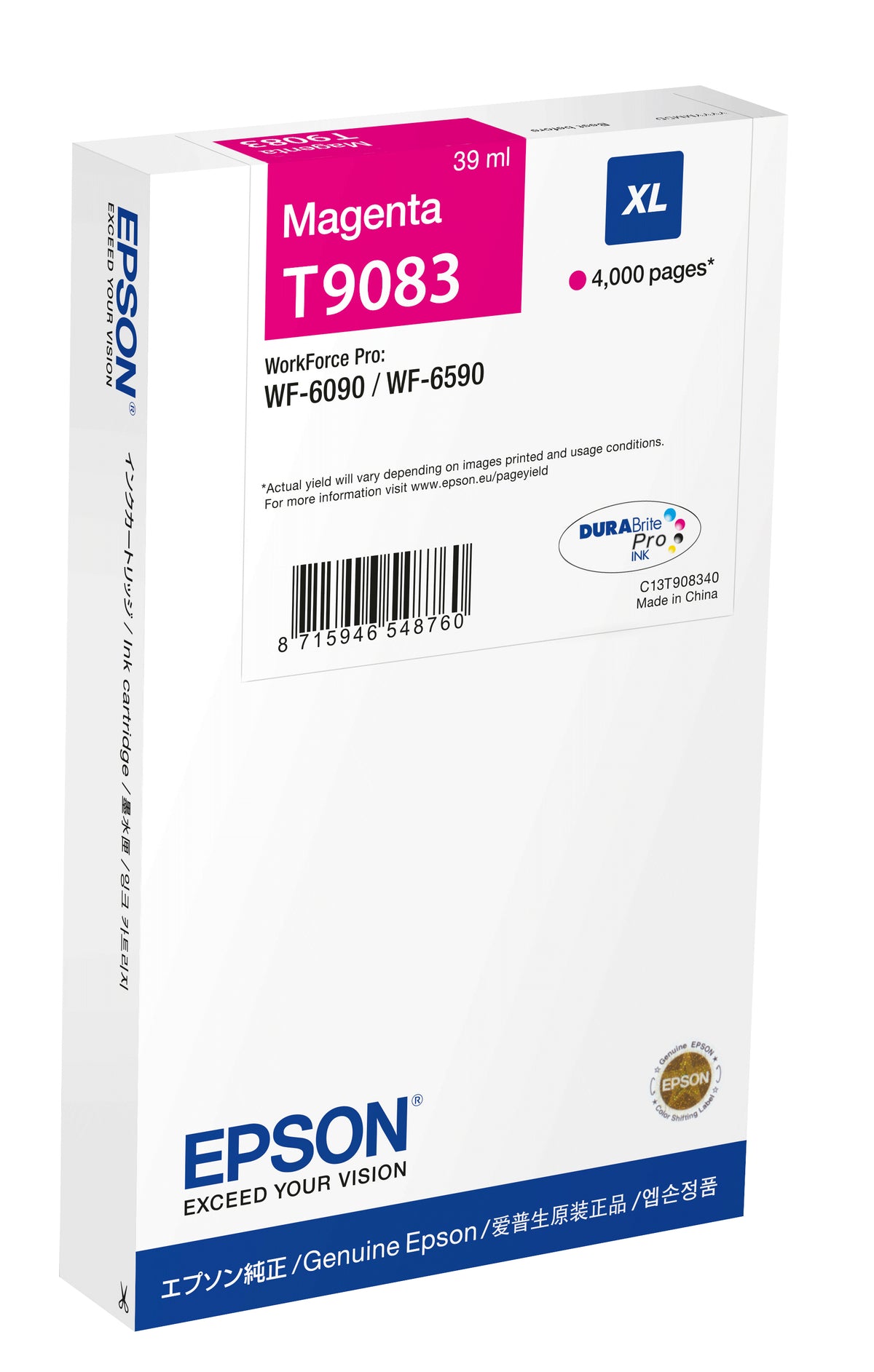 EPSON MAGENTA XL T9083 INK CARTRIDGE WF-6090/6590