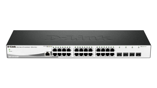 D-Link DGS 1210-28/ME - Interruptor - Administrado - 24 x 10/100/1000 + 4 x Gigabit SFP - montável em trilho