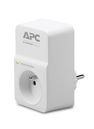 APC SurgeArrest Essential - Protector contra sobretensiones - 230 V CA - Conectores de salida: 1 - Francia - Blanco