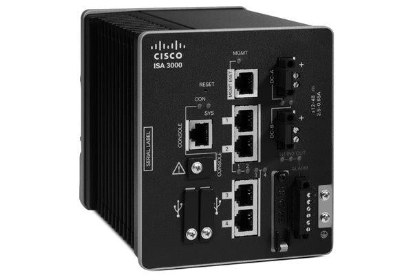 Cisco Industrial Security Appliance 3000 - Switch - L3 - Managed - 4 x 10/100/1000 - DIN Rail Mountable - DC Powered - TAA Compliant
